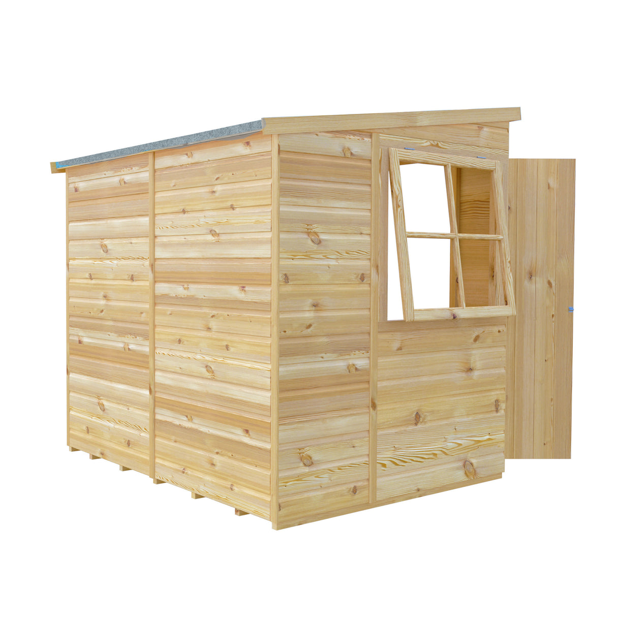 Pent 7 ft x 5 ft Shiplap Double Door Shed