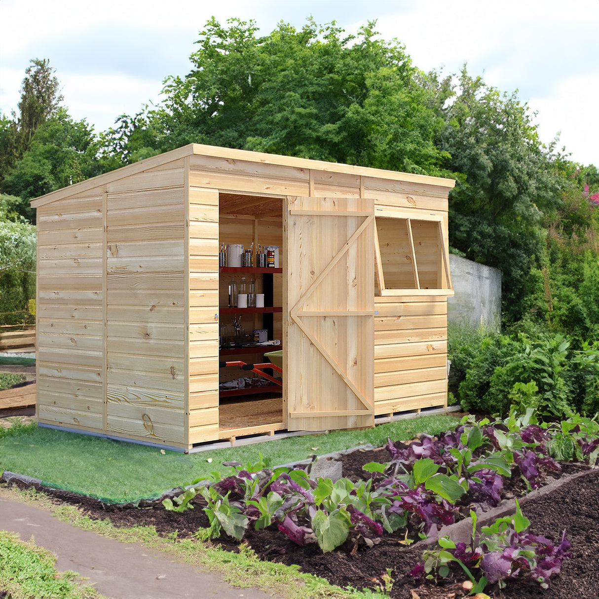 Pent 10 ft x 6 ft Shiplap Shed