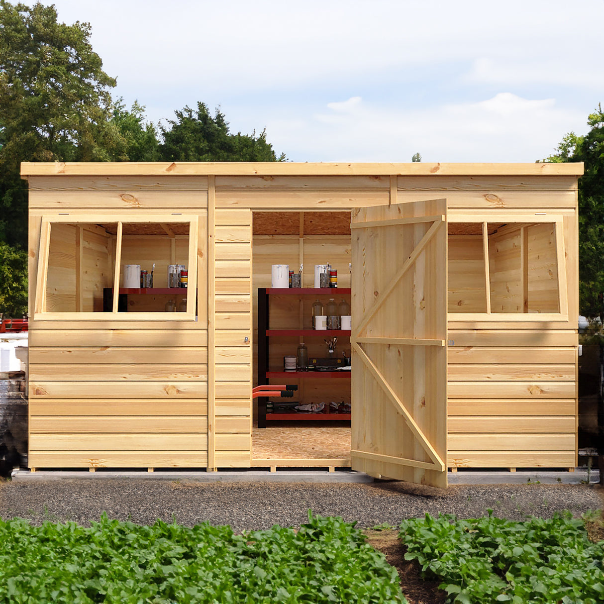 Pent 12 ft x 6 ft Shiplap Shed