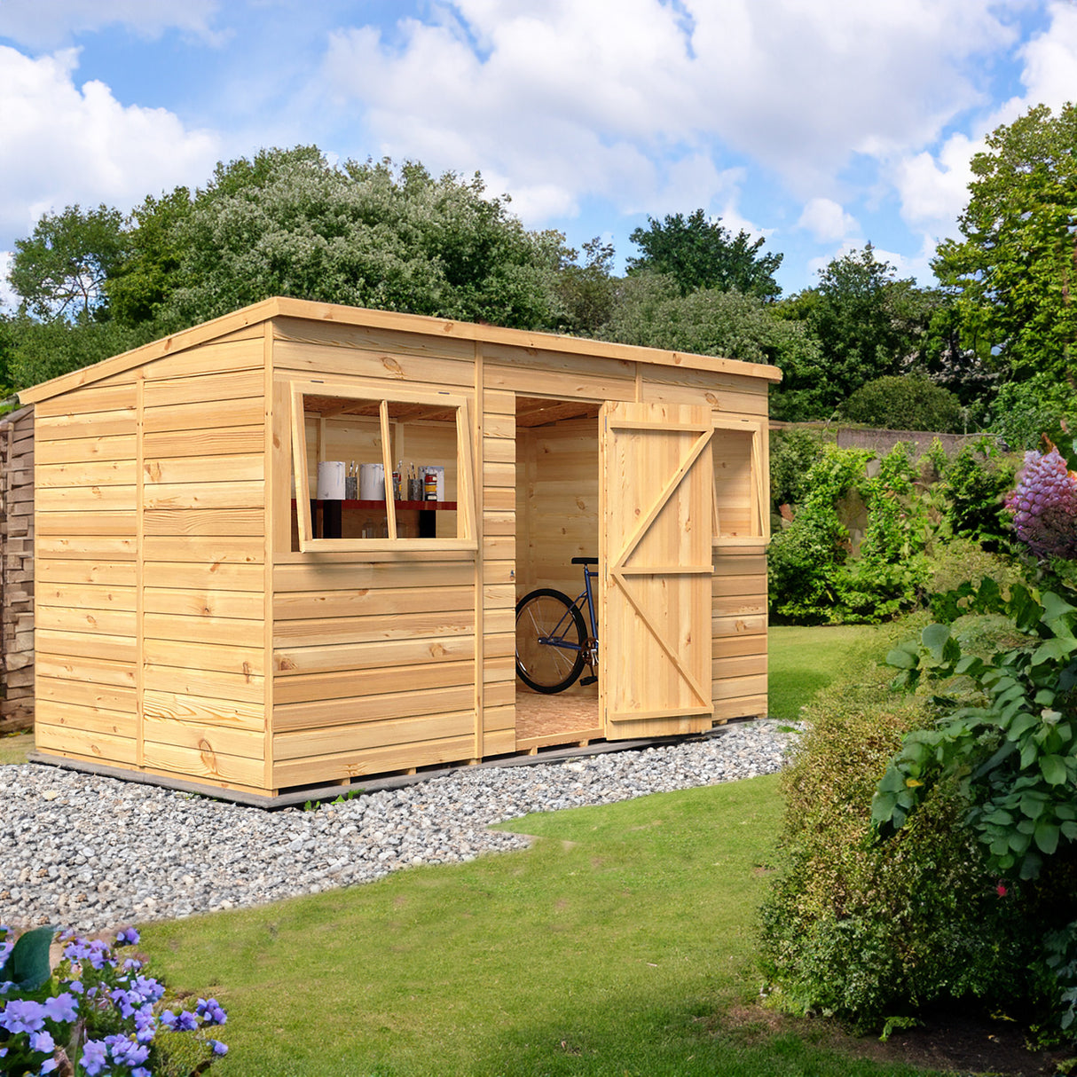 Pent 12 ft x 6 ft Shiplap Shed