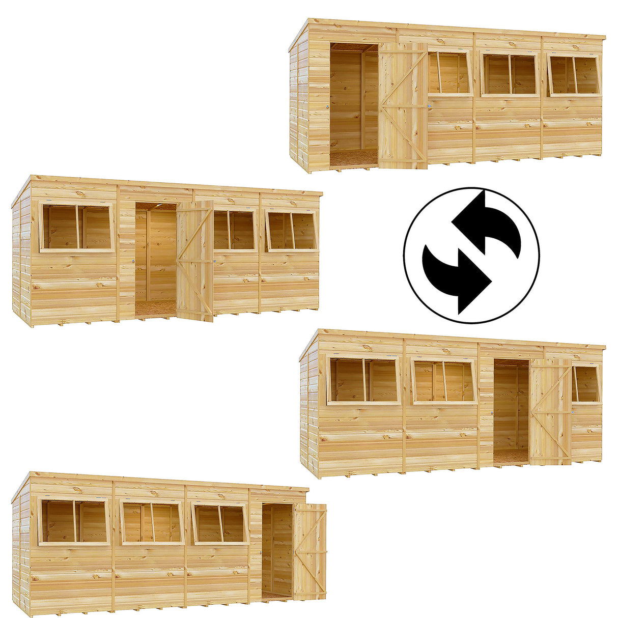 Pent 16 ft x 6 ft Shiplap Shed