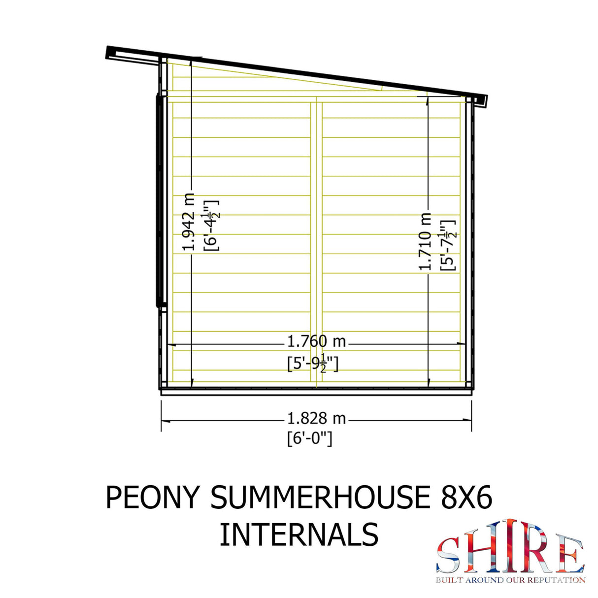 Peony 8 ft x 6 ft Summerhouse