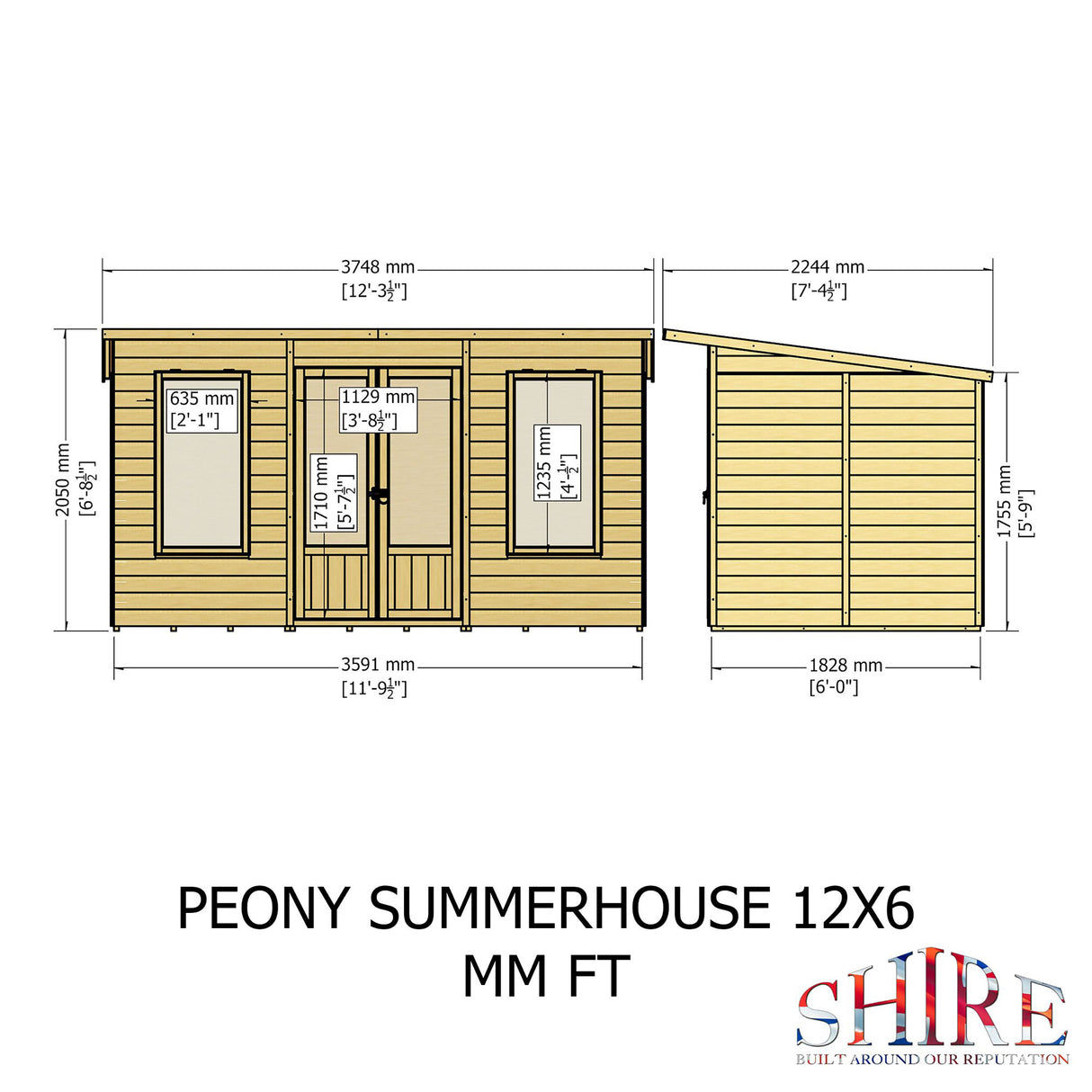 Peony 12 ft x 6 ft Summerhouse