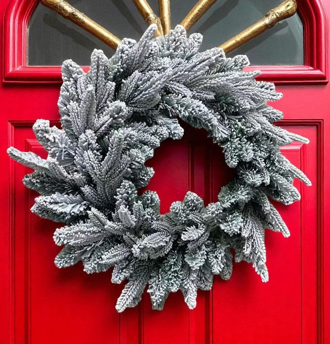 Lapland Snow Flocked 55cm Christmas Wreath