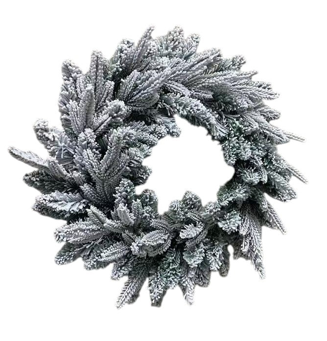 Lapland Snow Flocked 55cm Christmas Wreath