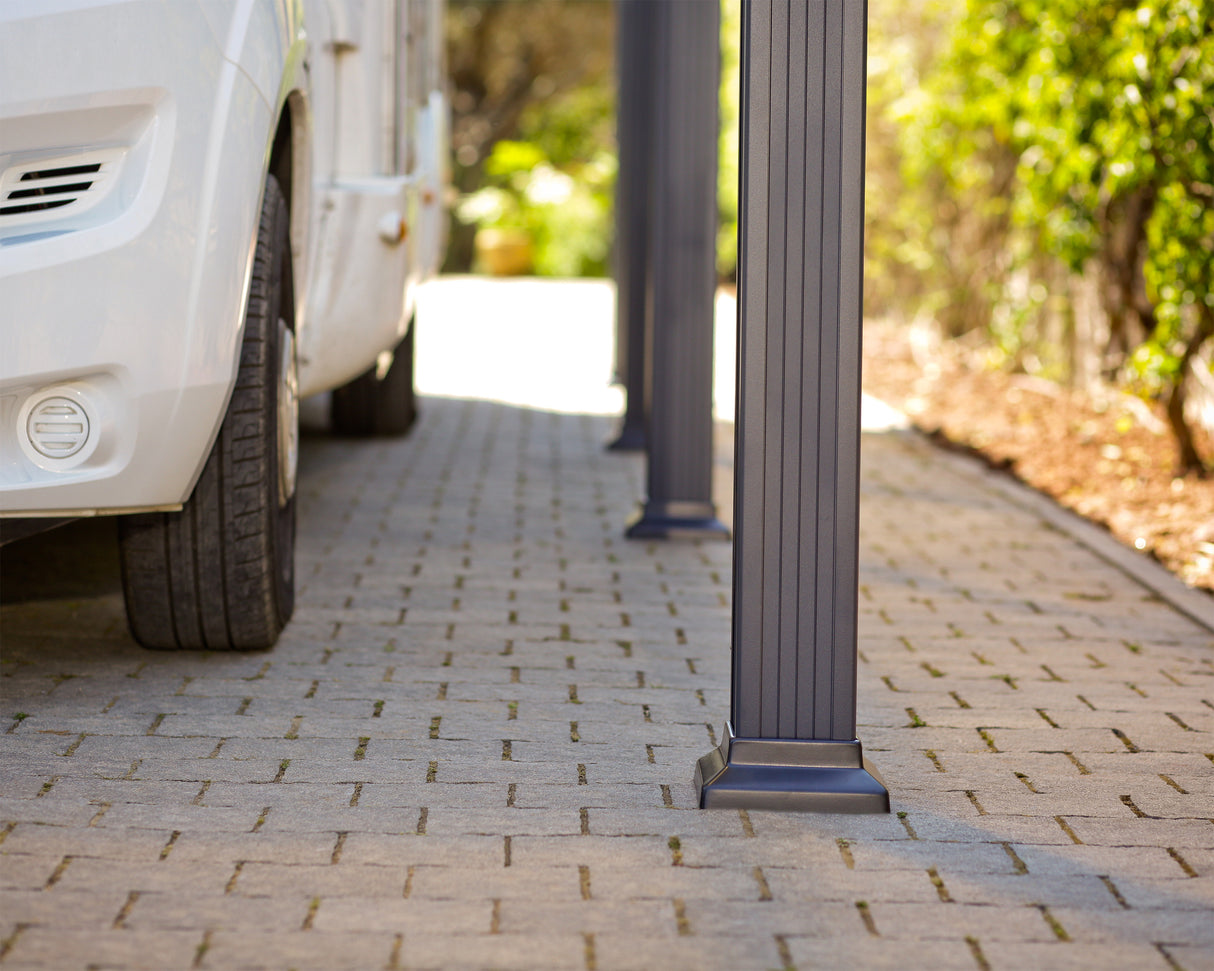 Alpine 12 ft. x 35 ft. Extra High Carport - Grey Aluminium & Twin-wall Polycarbonate Roof Panels