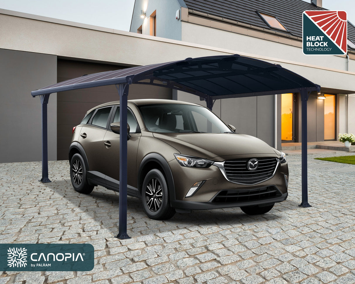 Arcadia 4300 Carport - Grey with Polycarbonate Roof