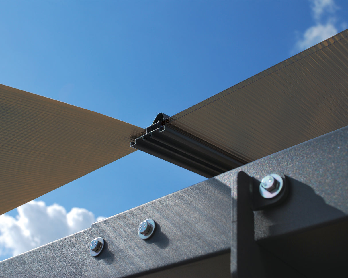 Alpine 12' x 21' Extra High Carport - Grey Aluminium & Twin-wall Polycarbonate Roof Panels