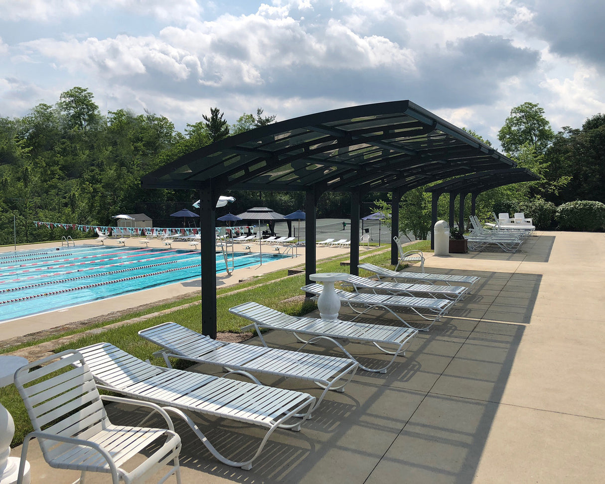 Arizona Breeze 10' x 16' Cantilever Carport- Grey & Twin-Wall Polycarbonate Roof Panels