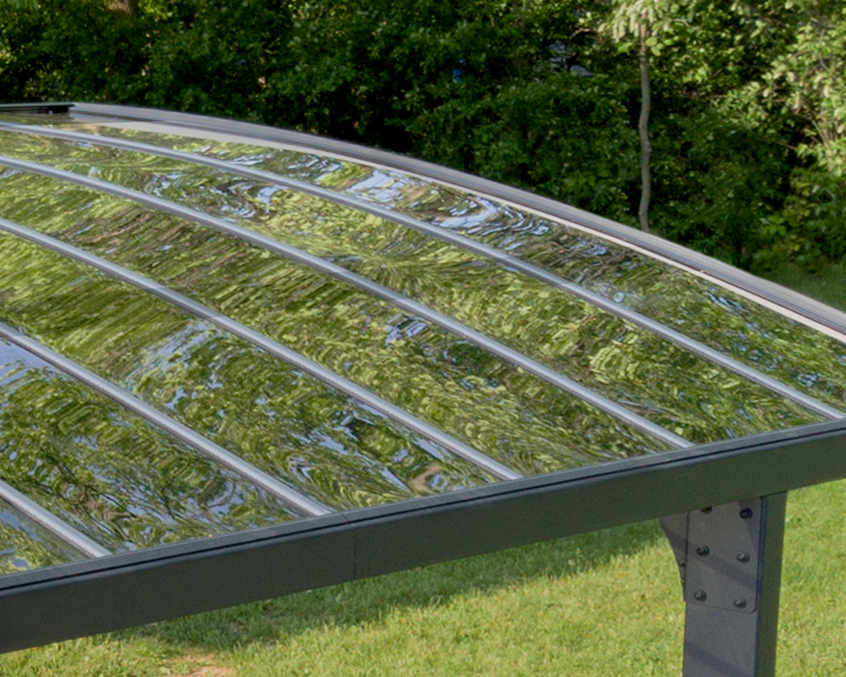 Arizona Breeze 10' x 16' Cantilever Carport- Grey & Twin-Wall Polycarbonate Roof Panels