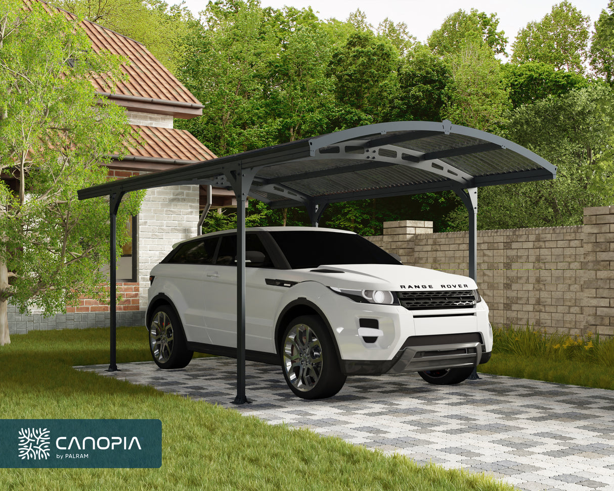 Atlas 10' x 16' Carport - Grey Aluminium & Polycarbonate Roof Panels