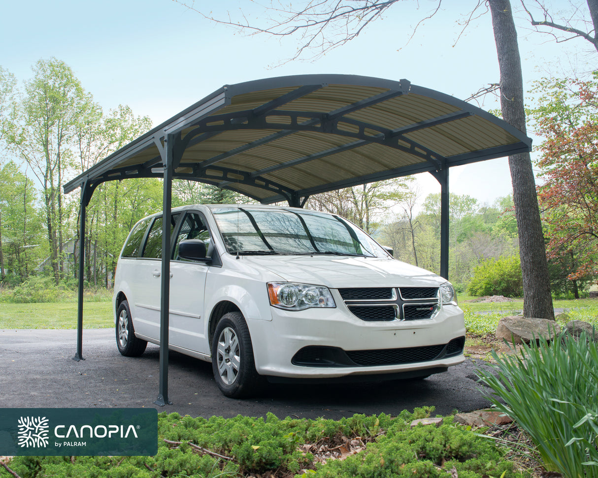 Atlas 10' x 16' Carport - Grey Aluminium & Polycarbonate Roof Panels