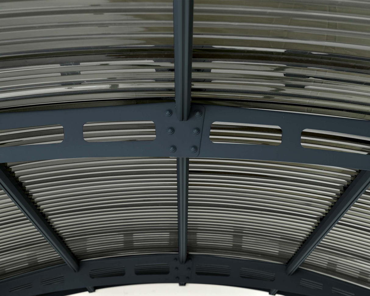 Atlas 10' x 16' Carport - Grey Aluminium & Polycarbonate Roof Panels