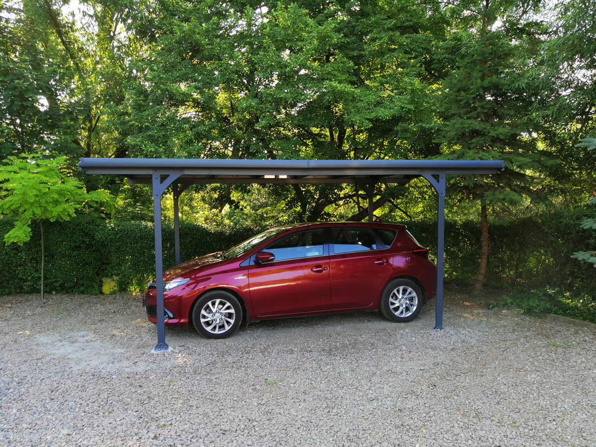 Verona 10' x 17' Carport - Grey Aluminium & Polycarbonate Roof Panels