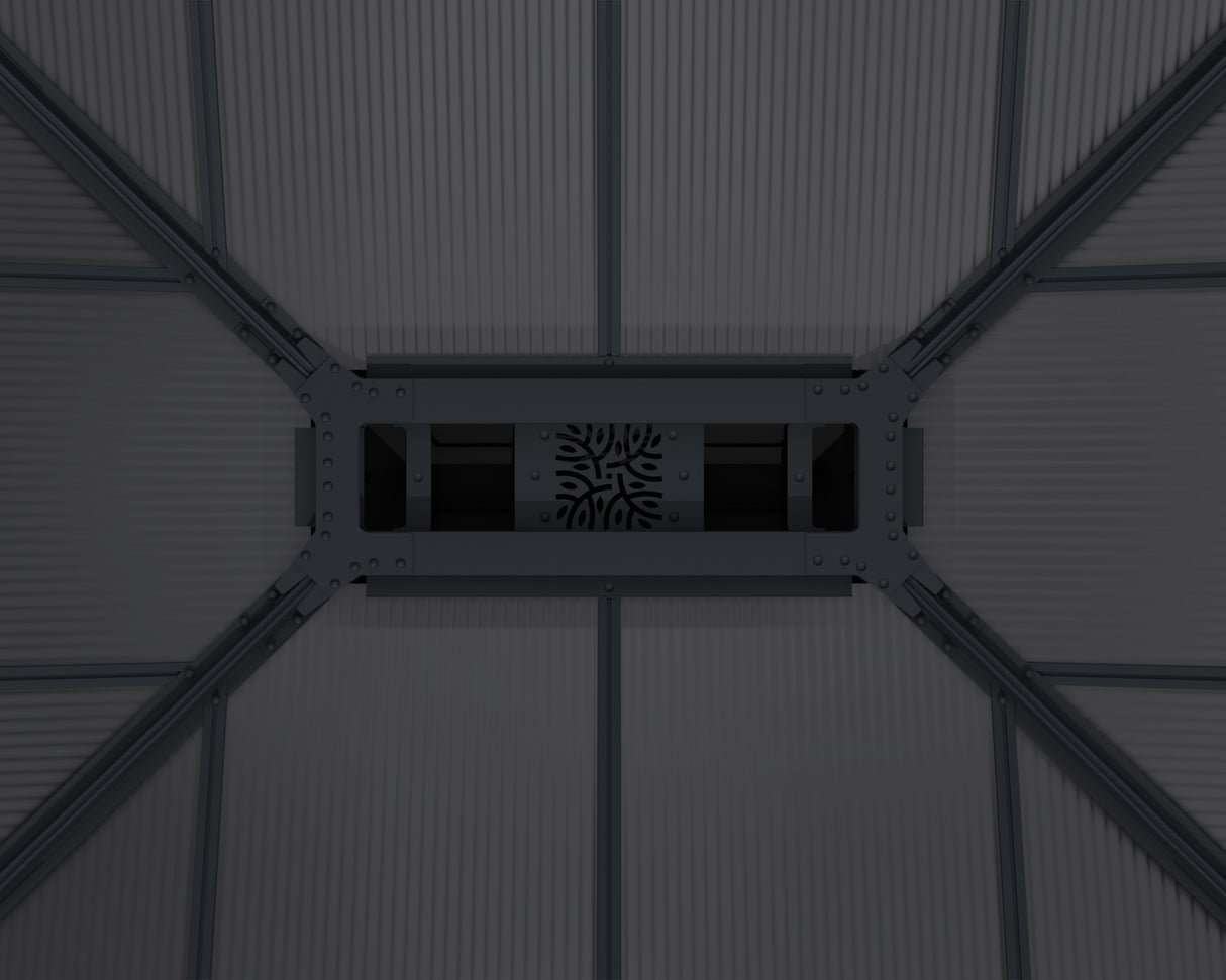 Dallas 4.2m x 4.2m Garden Gazebo in Grey Aluminium with Polycarbonate Roof