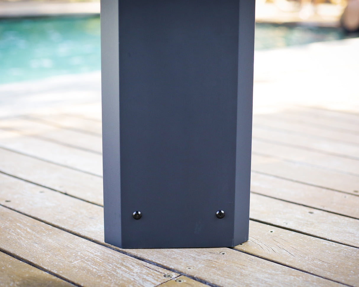 Dallas 3.6m x 6m Garden Gazebo in Grey Aluminium with Polycarbonate Roof