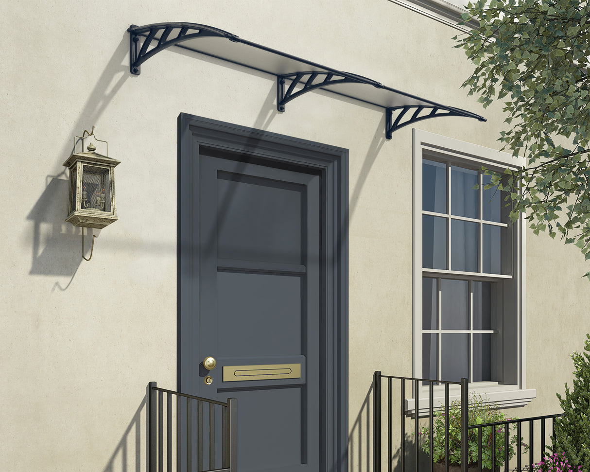 Neo 2.4m x 0.75m Door Canopy - Grey Frame & Twinwall Polycarbonate