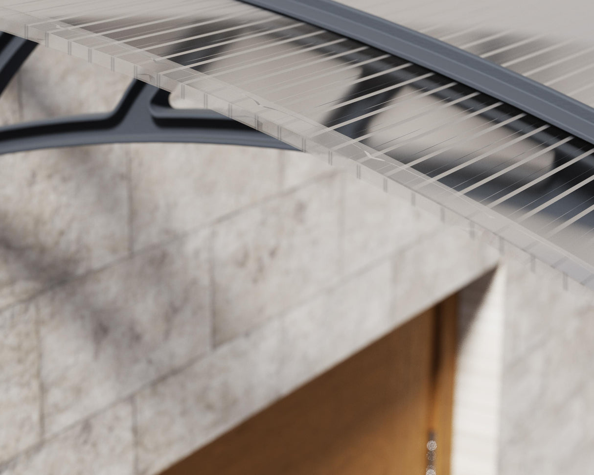 Neo 2.4m x 0.75m Door Canopy - Grey Frame & Twinwall Polycarbonate