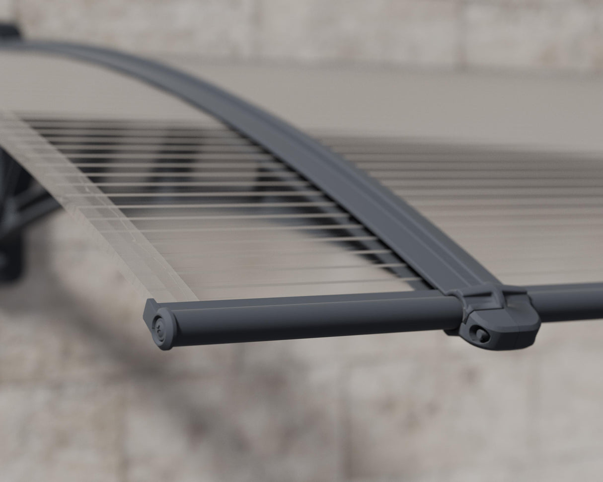 Neo 2.4m x 0.75m Door Canopy - Grey Frame & Twinwall Polycarbonate