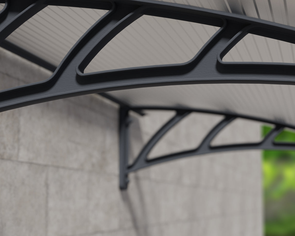 Neo 2.4m x 0.75m Door Canopy - Grey Frame & Twinwall Polycarbonate