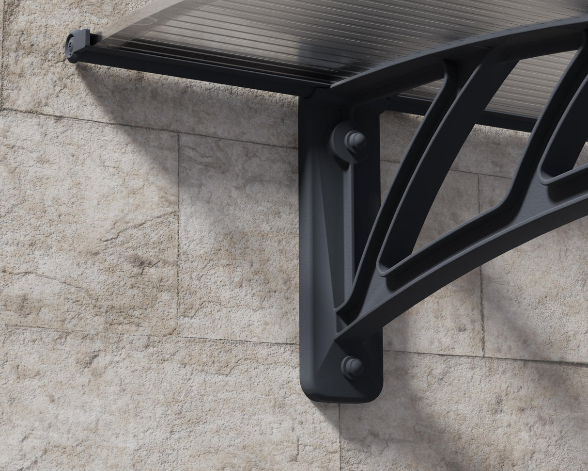 Neo 2.4m x 0.75m Door Canopy - Grey Frame & Twinwall Polycarbonate