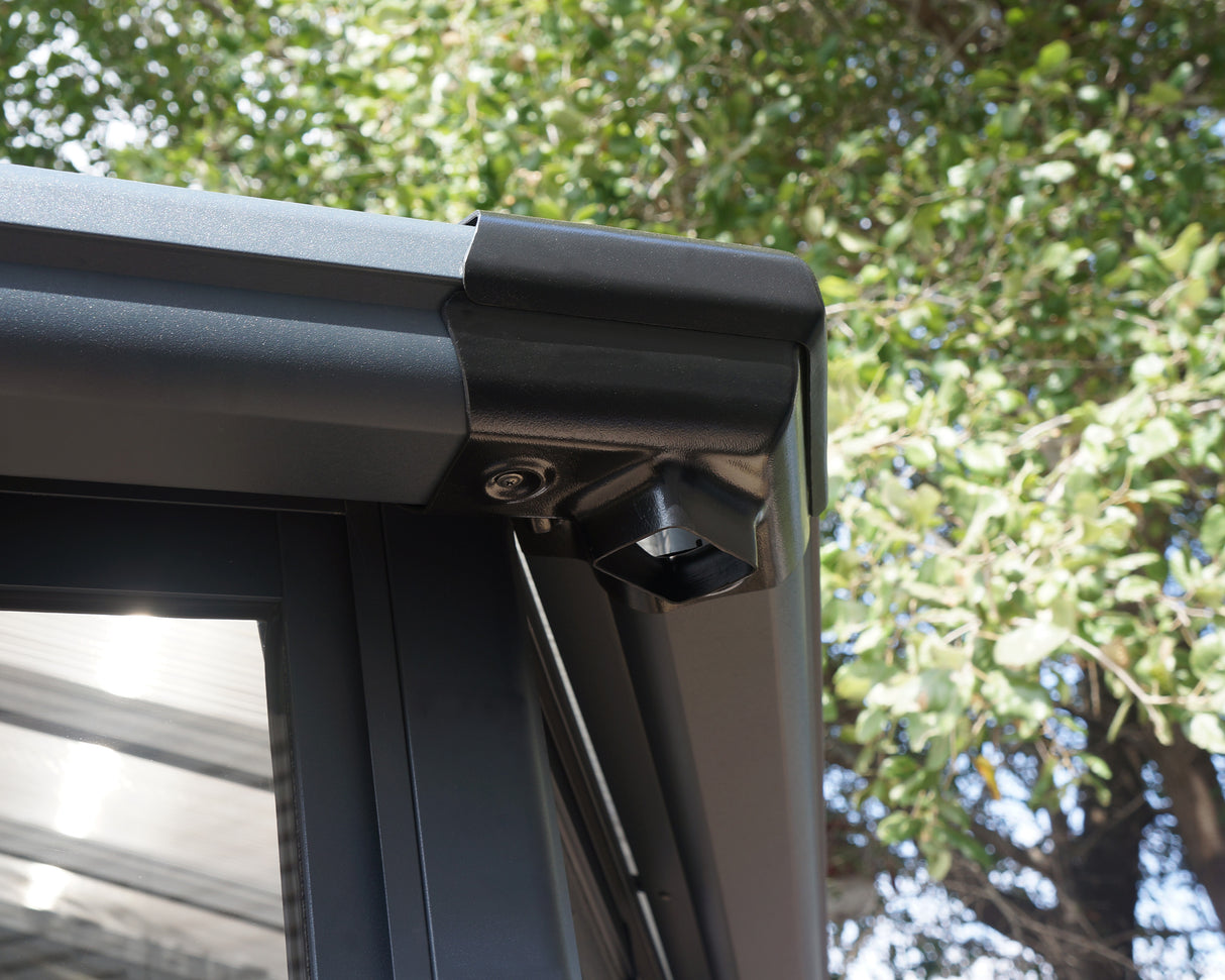 Garda 6m x 5m Hexagonal Enclosed Gazebo Kit - Grey Structure & Hybrid Panels