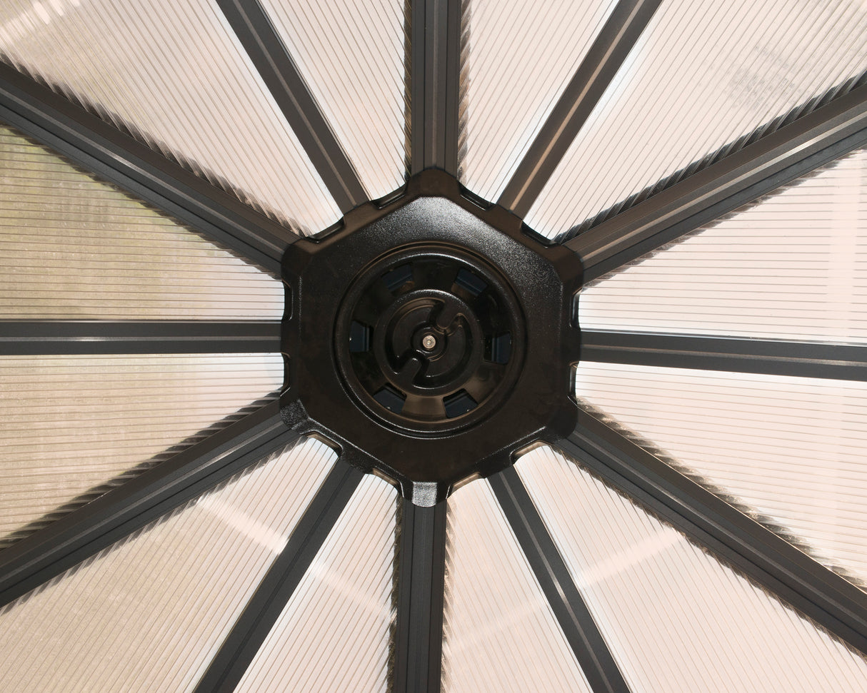 Garda 6m x 5m Hexagonal Enclosed Gazebo Kit - Grey Structure & Hybrid Panels