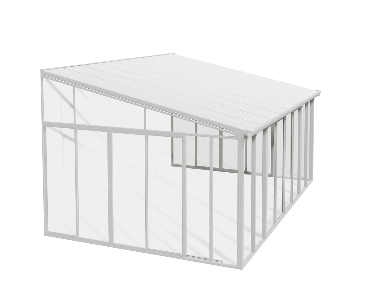 Sanremo 4m x 4m Lean to Conservatory - White Frames & White Polycarbonate