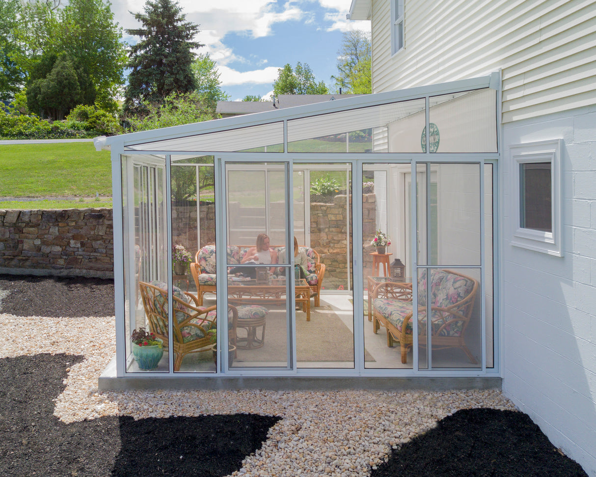 Sanremo 4m x 4m Lean to Conservatory - White Frames & White Polycarbonate