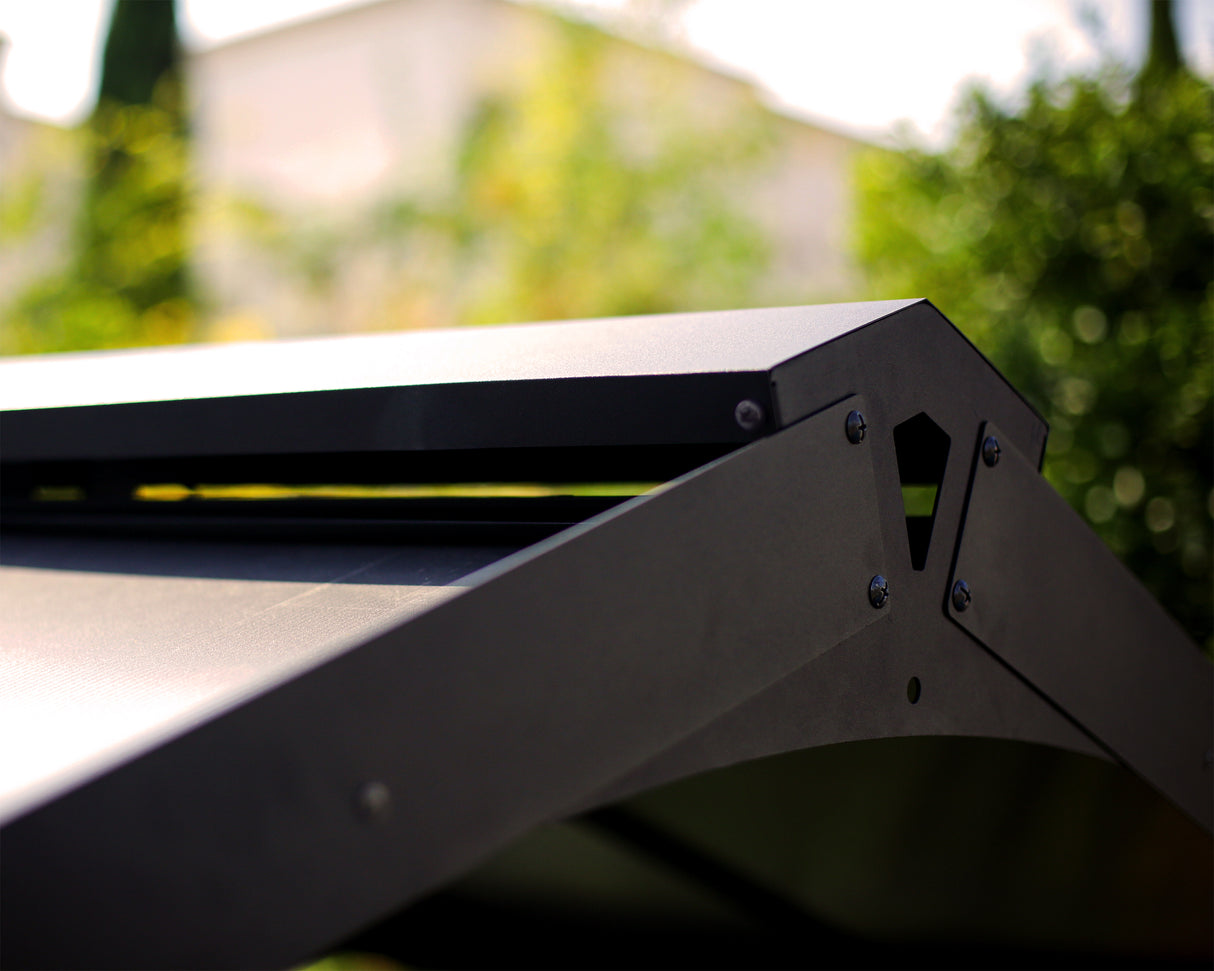 Austin 1.8m x 2.4m Outdoor BBQ Gazebo in Black Aluminium with Polycarbonate Roof