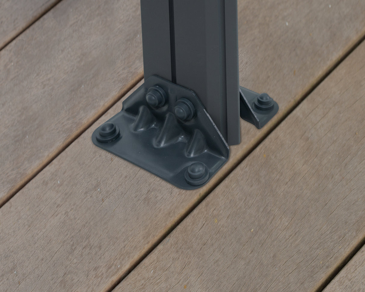 Monaco 3.9m x 4.5m Garden Hexagonal Gazebo in Grey with Polycarbonate Roof