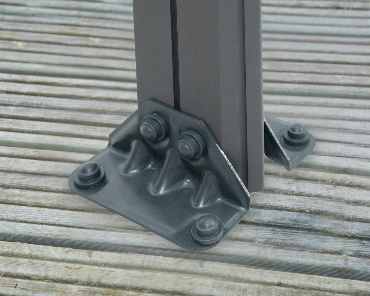 Monaco 3.9m x 4.5m Garden Hexagonal Gazebo in Grey with Polycarbonate Roof