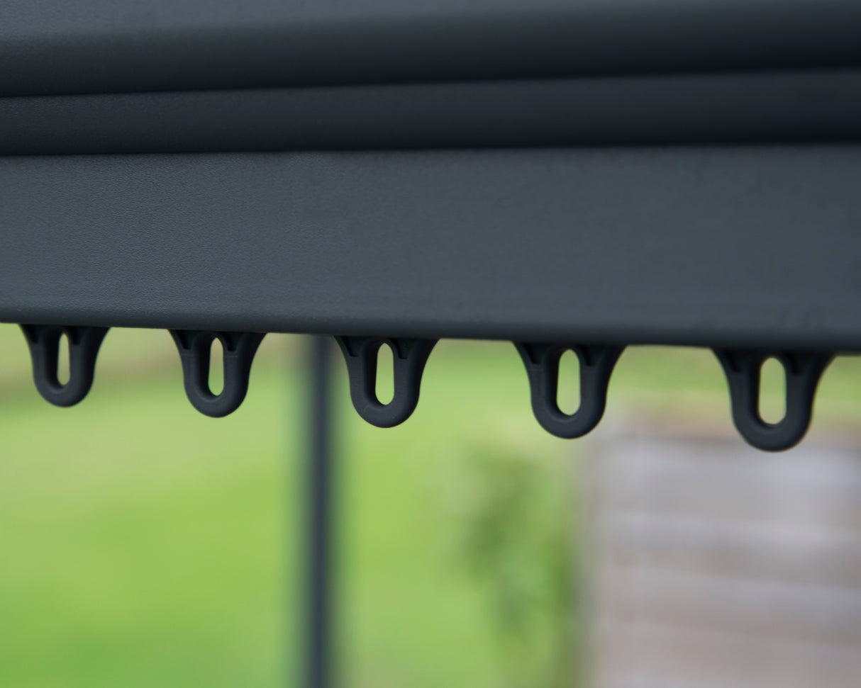 Monaco 3.9m x 4.5m Garden Hexagonal Gazebo in Grey with Polycarbonate Roof