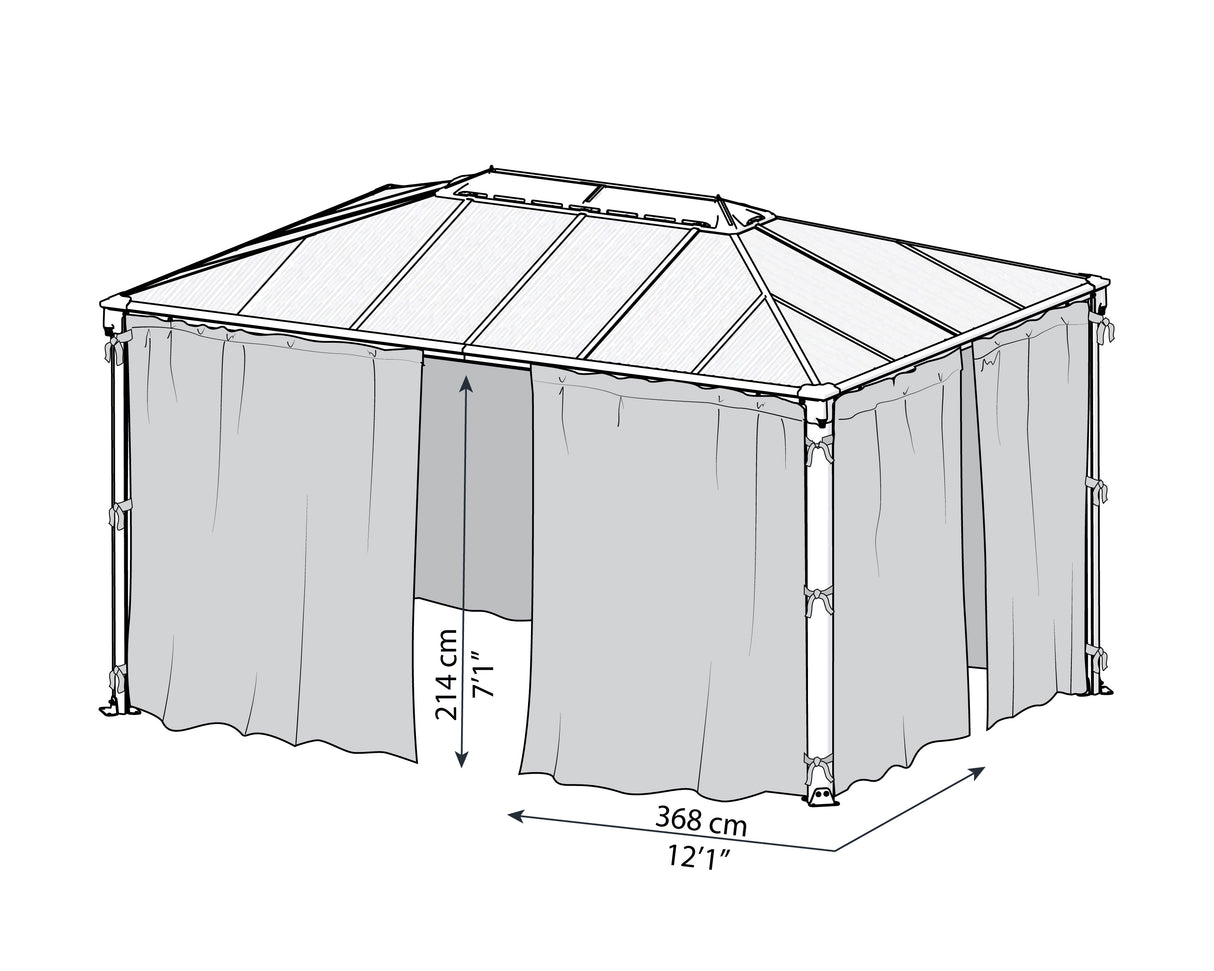 Palermo 3000/3500/3600 + Milano 3000 + Martinique 3600 Gazebo Curtain Set