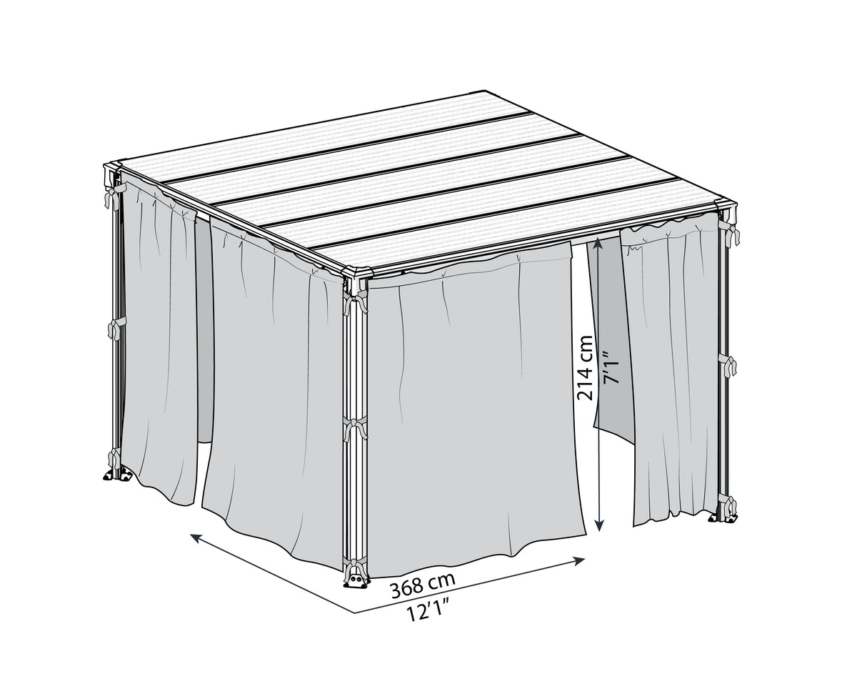 Palermo 3000/3500/3600 + Milano 3000 + Martinique 3600 Gazebo Curtain Set