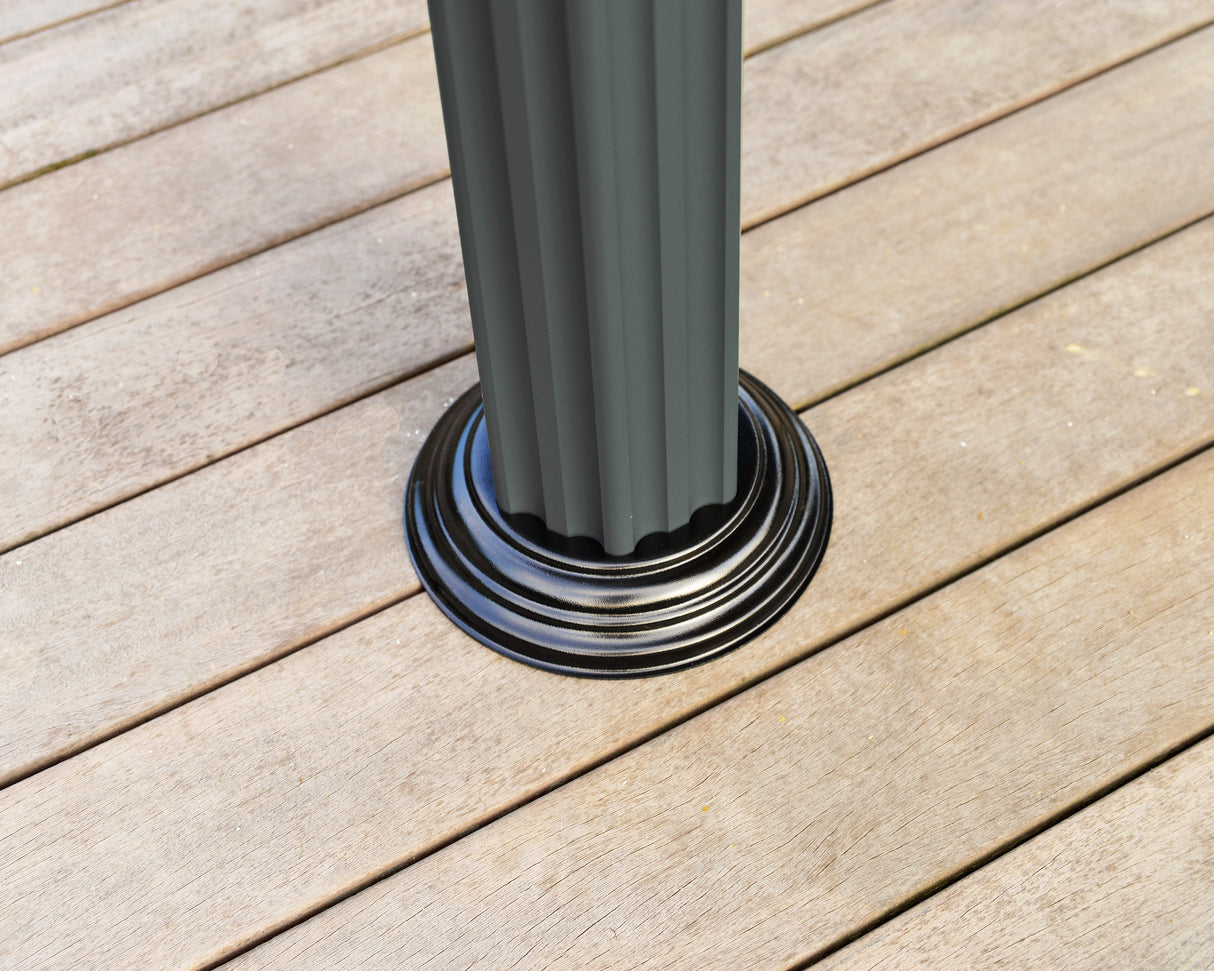 Roma 3.6m x 4m Garden Hexagonal Gazebo in Grey with Polycarbonate Roof