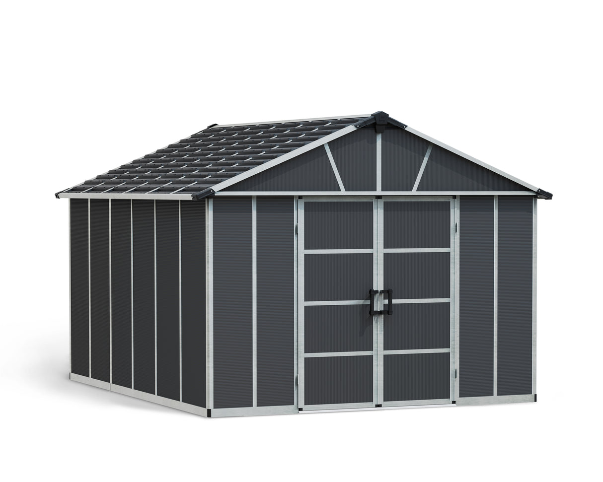 Yukon 11ft. x 13ft. Garden Shed With Floor - Dark Grey Polycarbonate Panels