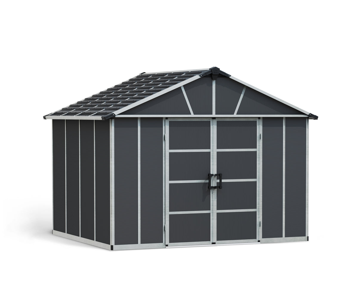 Yukon 11ft. x 9ft. Garden Shed Without Floor - Dark Grey Polycarbonate Panels