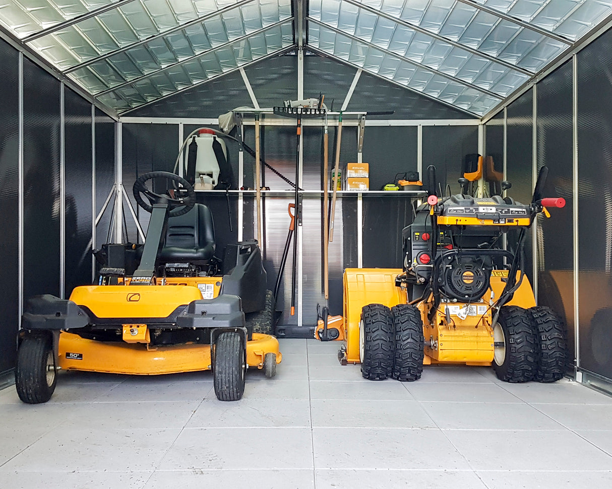 Yukon 11 x 21.3 ft. Garden Shed Without Floor - Dark Grey Polycarbonate Panels