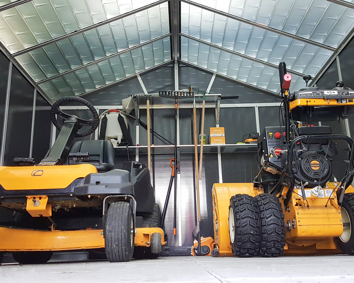 Yukon 11 x 21.3 ft. Garden Shed Without Floor - Dark Grey Polycarbonate Panels