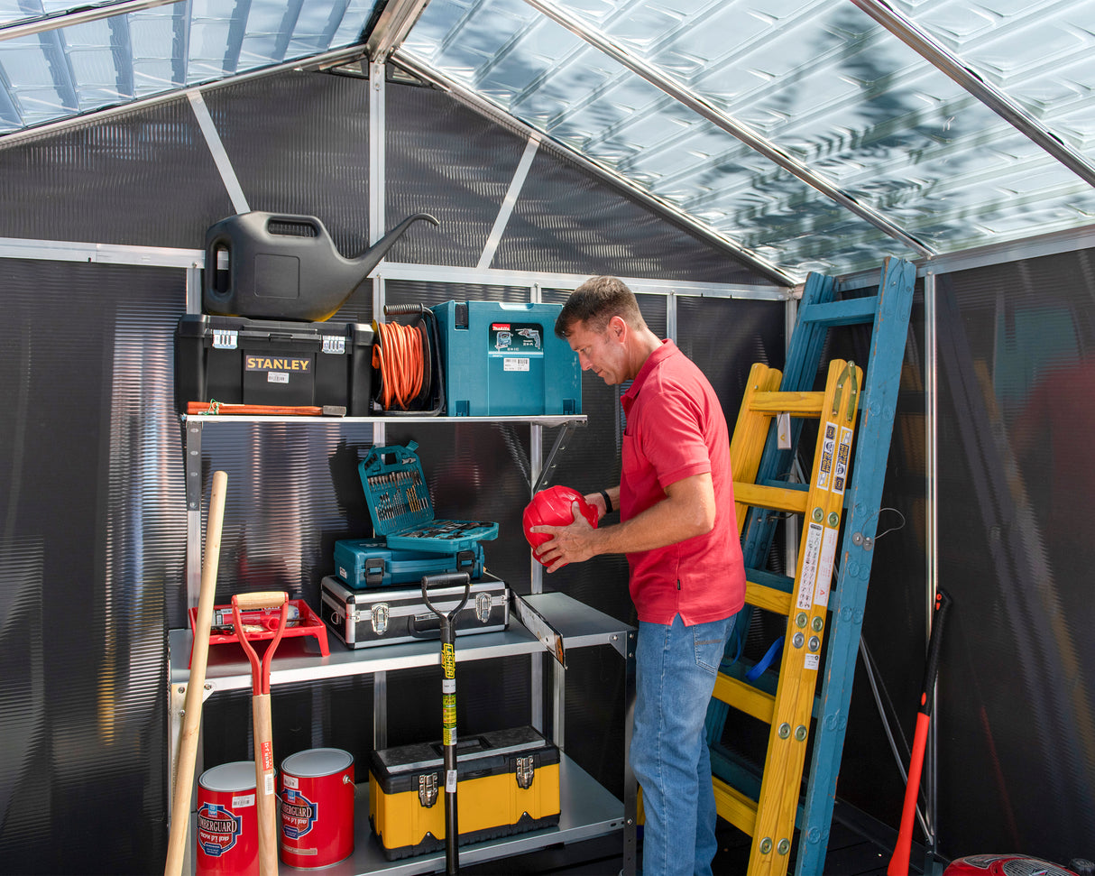 Yukon 11ft. x 9ft. Garden Shed With Floor - Dark Grey Polycarbonate Panels