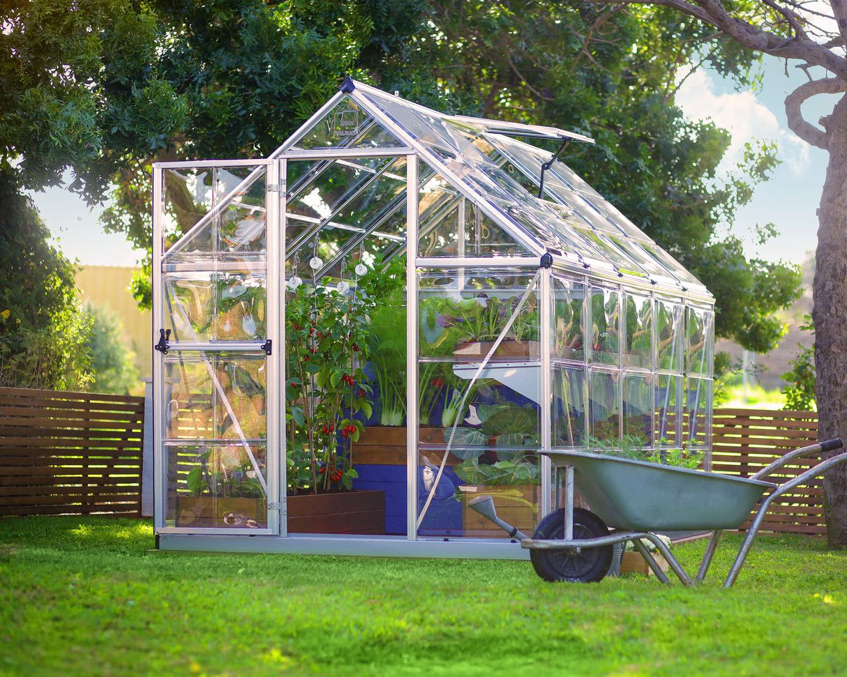 Harmony 6' x 10' Greenhouse - Silver Frame & Clear Polycarbonate Panels