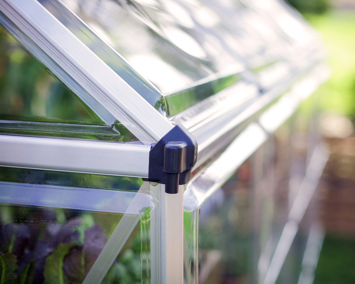 Harmony 6' x 12' Greenhouse - Silver Frame & Clear Polycarbonate Panels