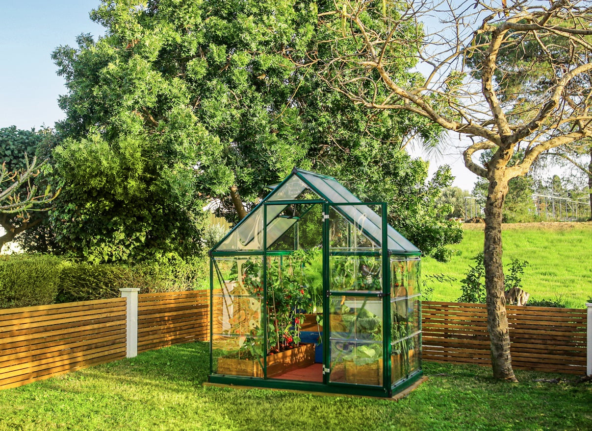 Hybrid 6' x 4' Greenhouse - Green Frame & Hybrid Polycarbonate Panels