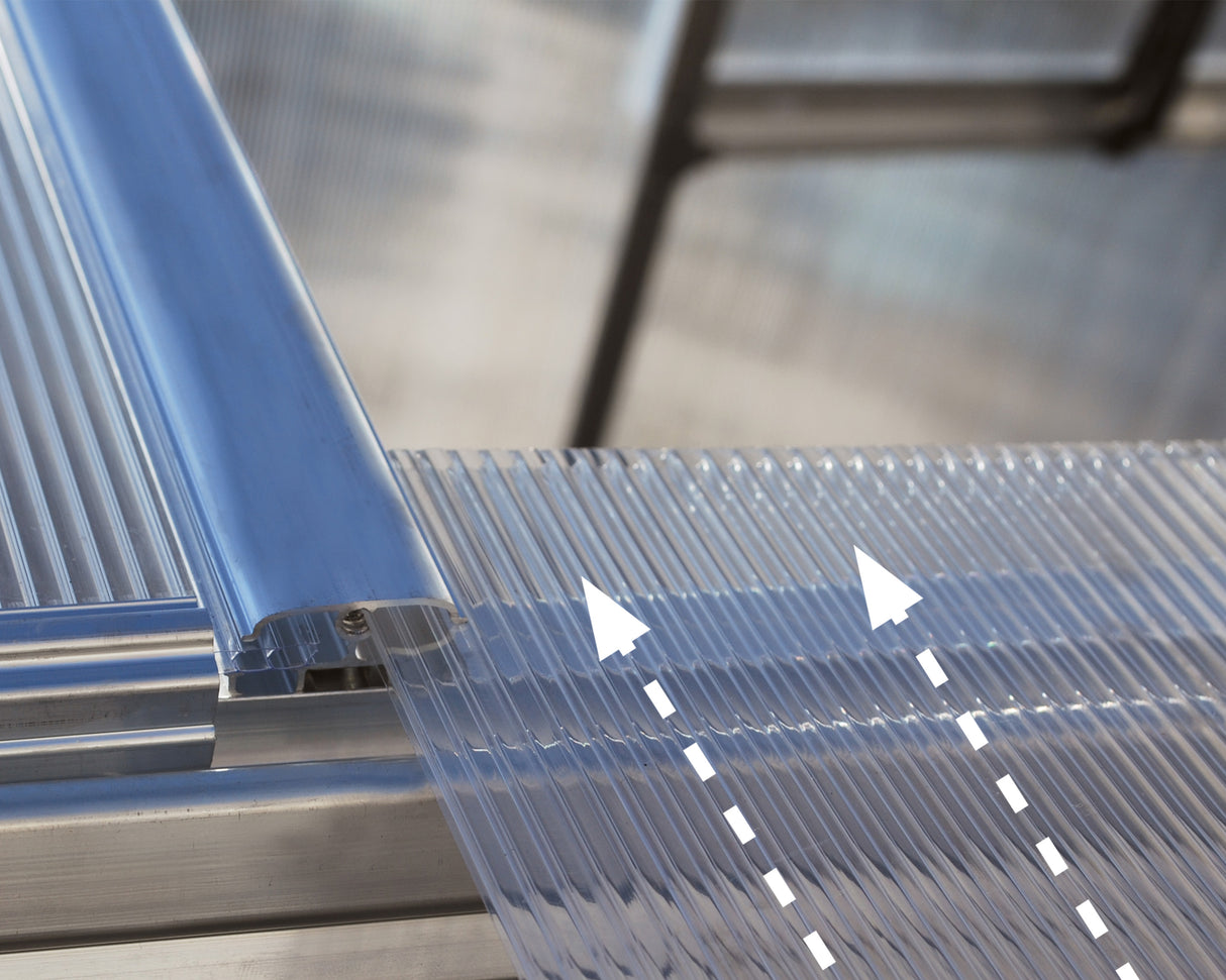 Balance 8' x 20' Greenhouse - Silver Aluminium Frame & Hybrid Polycarbonate Panels