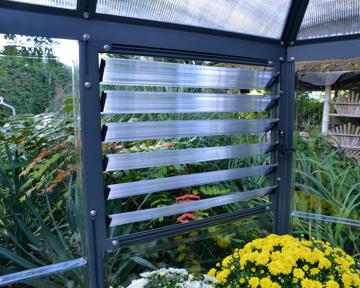 Oasis 12' Hexagonal Greenhouse - Grey Frame & Hybrid Polycarbonate Panels