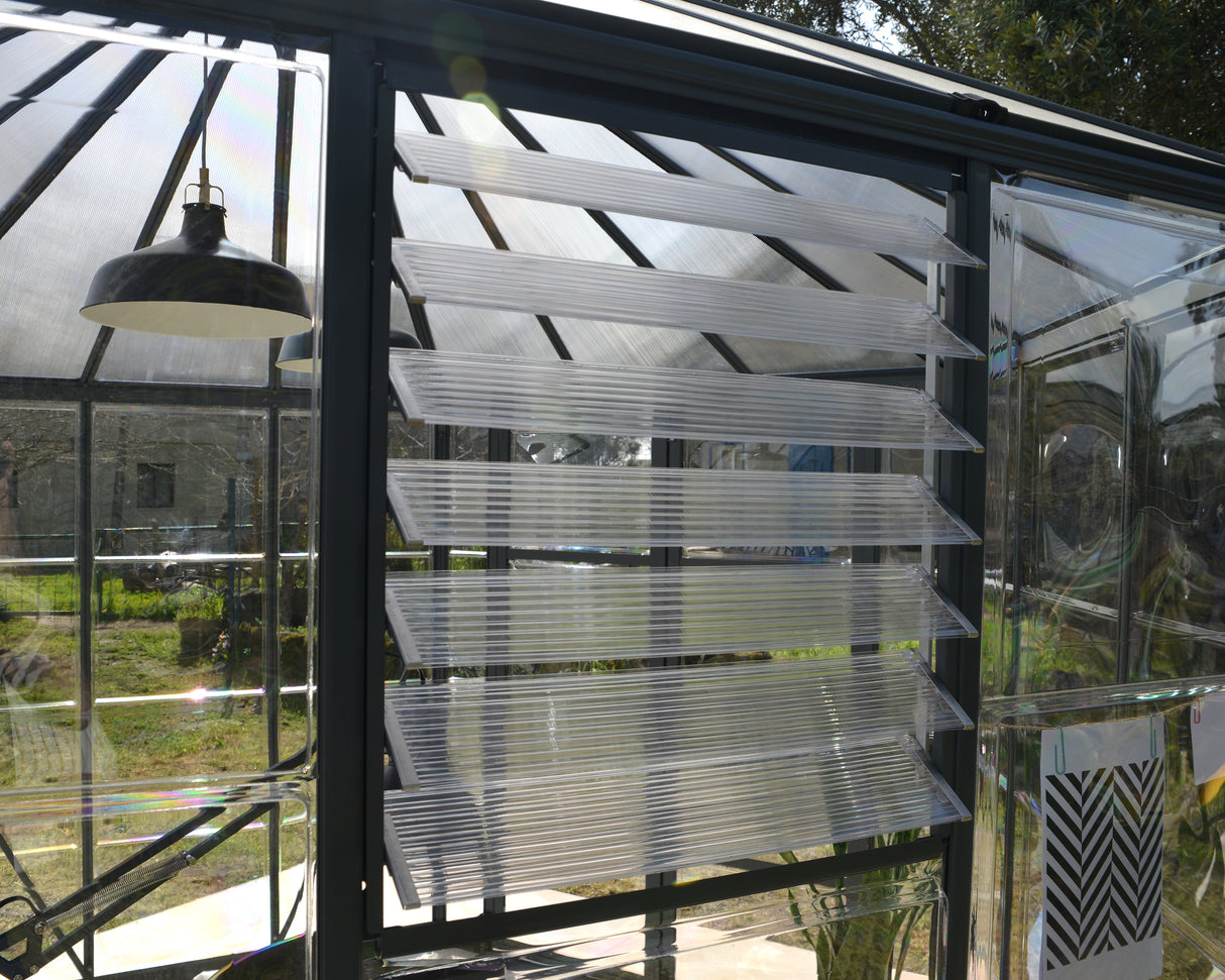 Oasis 12' Hexagonal Greenhouse - Grey Frame & Hybrid Polycarbonate Panels