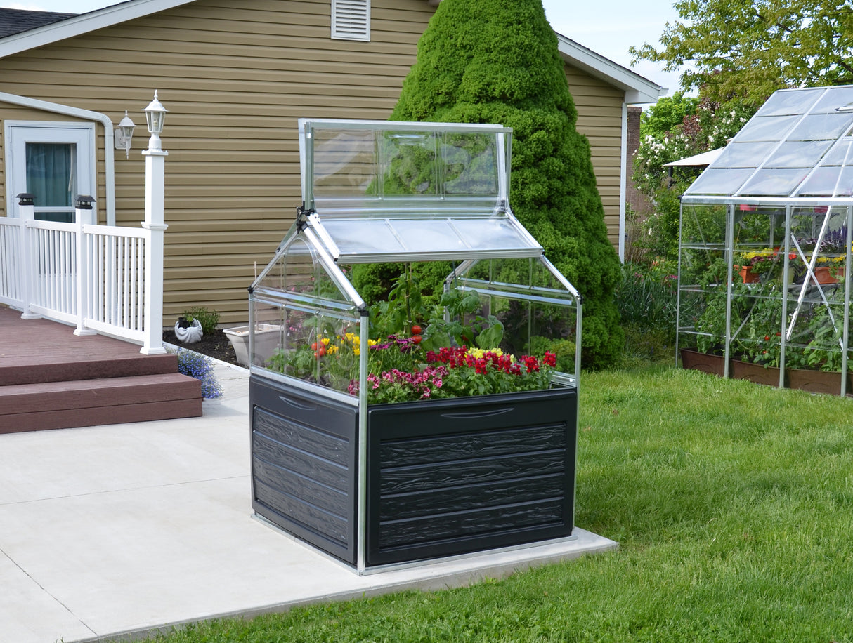 Plant Inn 4' x 4' Greenhouse - Silver Frame & Clear Polycarbonate Panels