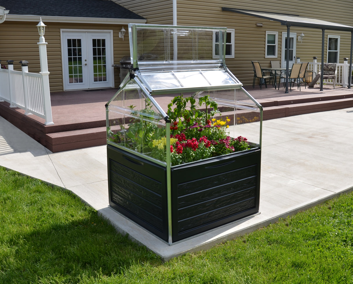 Plant Inn 4' x 4' Greenhouse - Silver Frame & Clear Polycarbonate Panels