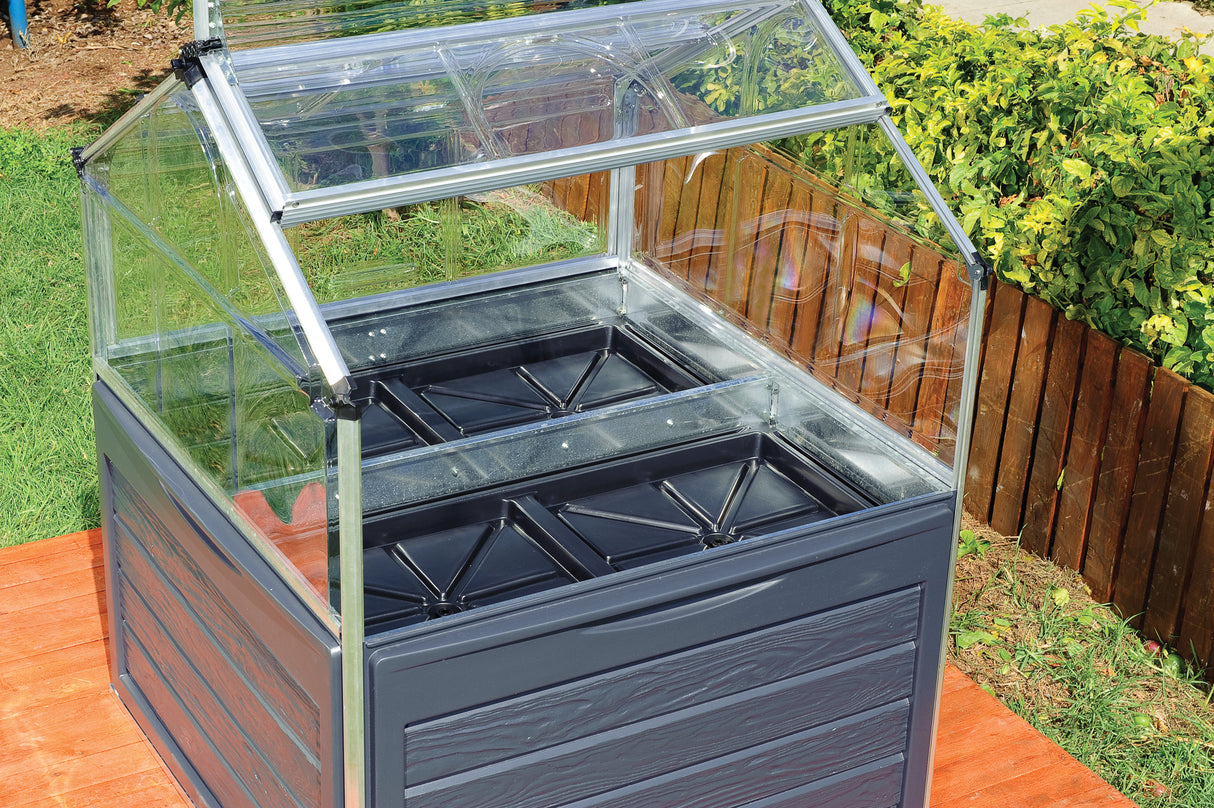 Plant Inn 4' x 4' Greenhouse - Silver Frame & Clear Polycarbonate Panels